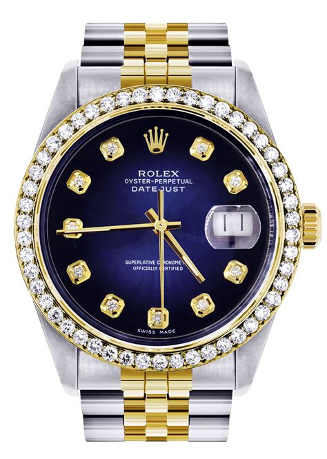 rolex gold watch with blue dial|rolex watch with blue face.